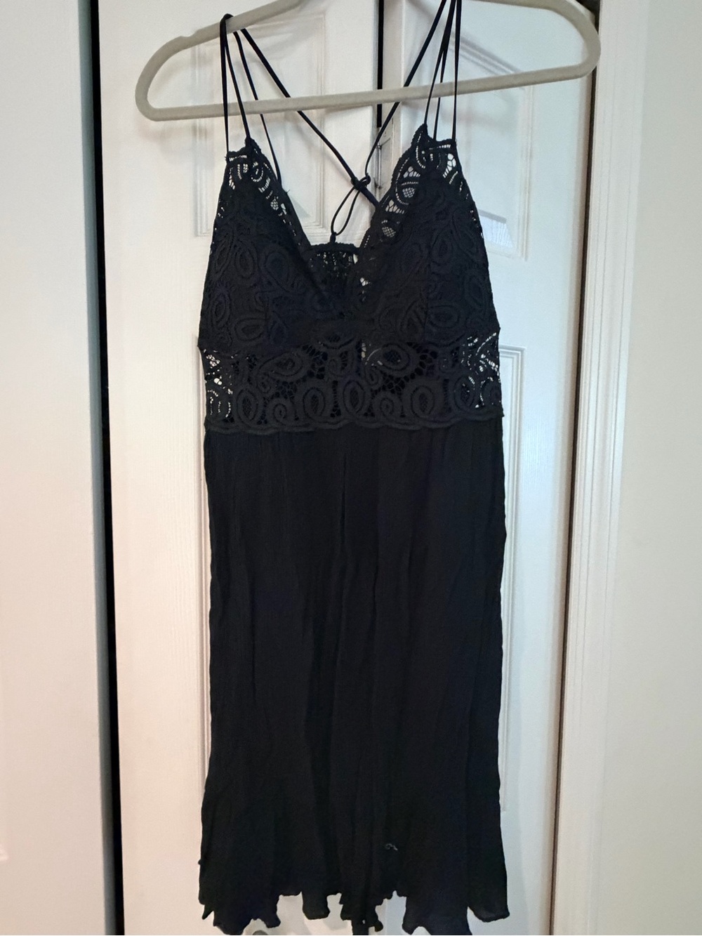 Victoria's Secret Black Lace-Trim Slip Chemise